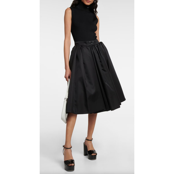 Prada 115 Black Patent Leather Platform Sandal Ankle Strap Block Heel Pump 40 - Picture 3 of 16